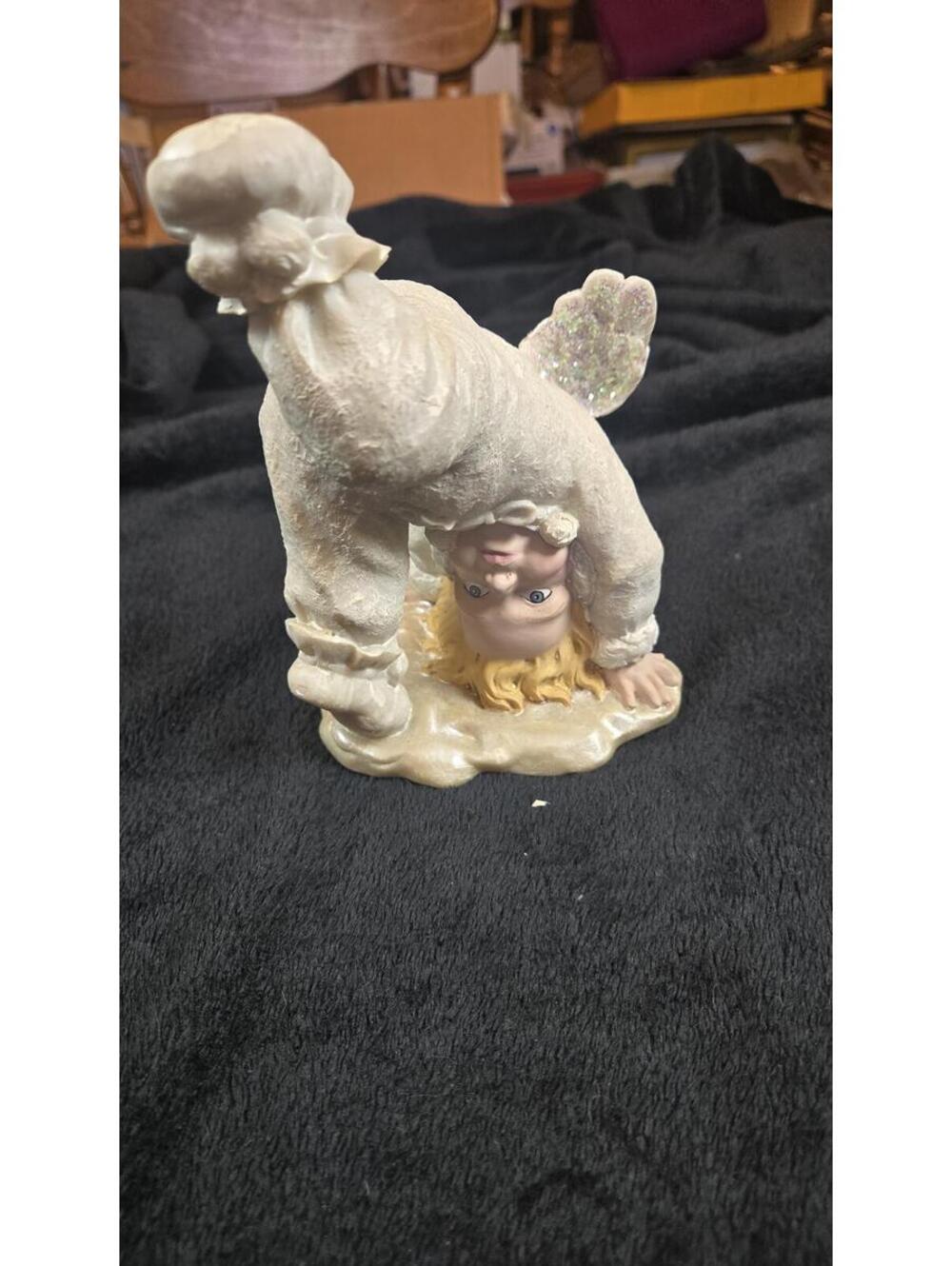 Vintage Ceramic Angel Figurine in Handstand Pose